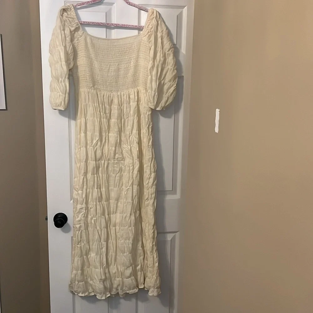 Nwt Lucca couture size L long ivory dress with liner - Picture 6 of 8